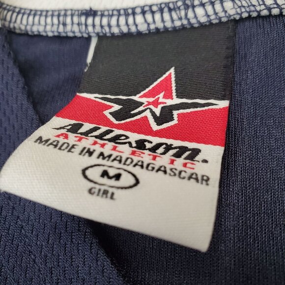 Alleson Athletic Girls Tennis Dress Uniform Size M Blue White Jersey - Picture 6 of 9